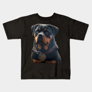 Rottweiler Steampunk Ai generated Kids T-Shirt